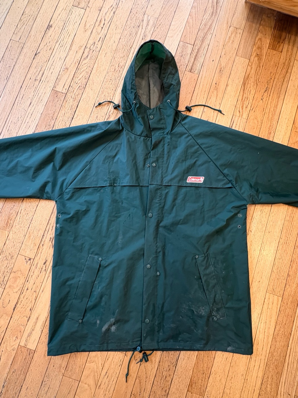 Vintage Coleman Green Rain Jacket with Hood